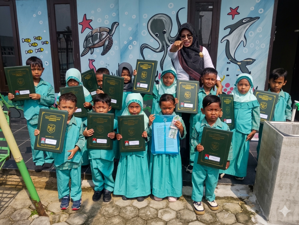 Penerimaan laporan perkembangan anak didik PAUD Hidayatul Ilmi